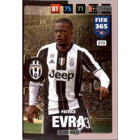 Patrice Evra Juventus 213 FIFA 365 Adrenalyn XL 2017