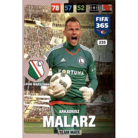 Arkadiusz Malarz Legia Warszawa 235 FIFA 365 Adrenalyn XL 2017