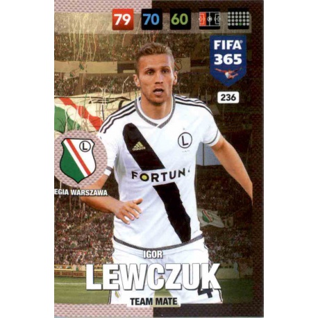 Igor Lewczuk Legia Warszawa 236 FIFA 365 Adrenalyn XL 2017