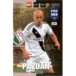 Michał Pazdan Legia Warszawa 237 FIFA 365 Adrenalyn XL 2017