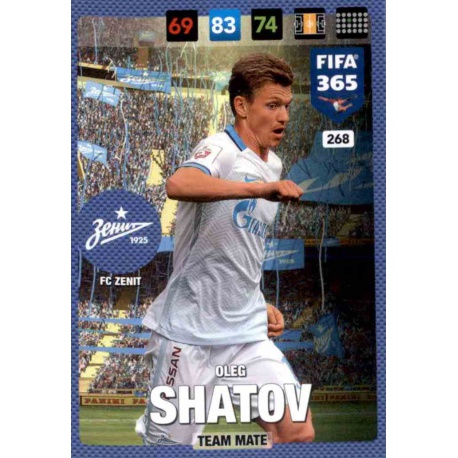 Oleg Shatov Zenit 268 FIFA 365 Adrenalyn XL 2017