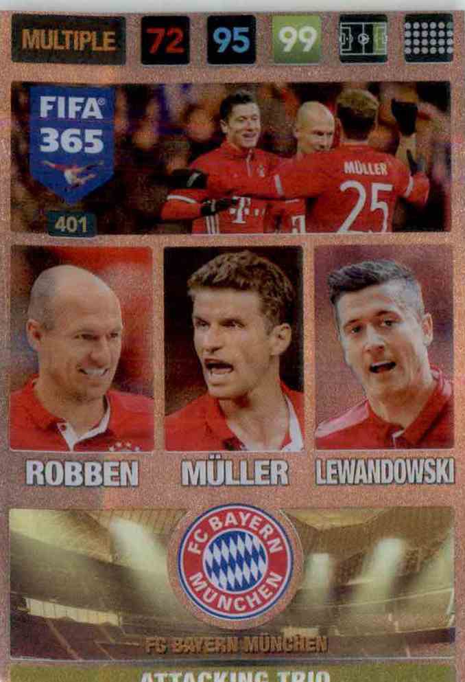 Buy Robben - Muller - Lewandowski Attacking Trio Adrenalyn Fifa 365 2017