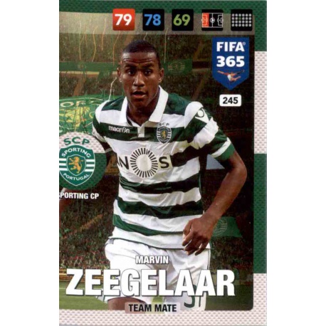 Marvin Zeegelaar Sporting CP 245 FIFA 365 Adrenalyn XL 2017 Nordic Edition