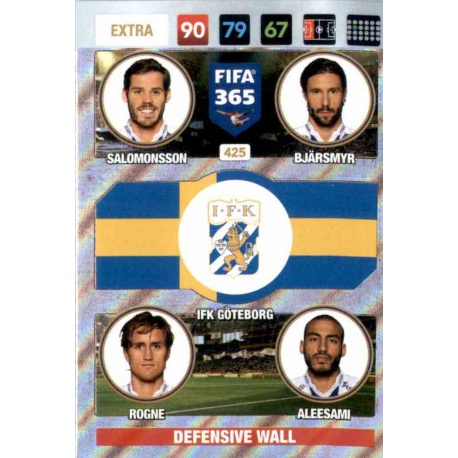 Salomonsson Bjärsmyr Rogne Alessami Defensive Wall IFK Göteborg 425 FIFA 365 Adrenalyn XL 2017 Nordic Edition