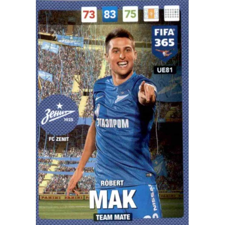 Róbert Mak FC Zenit UE81 FIFA 365 Adrenalyn XL 2017 Update Edition