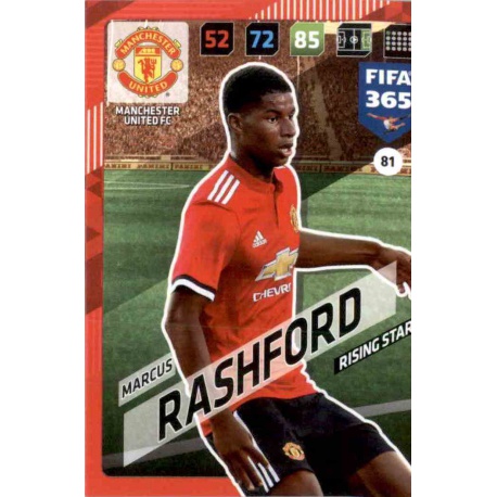 Marcus Rashford Rising Star Manchester United 81 FIFA 365 Adrenalyn XL 2018