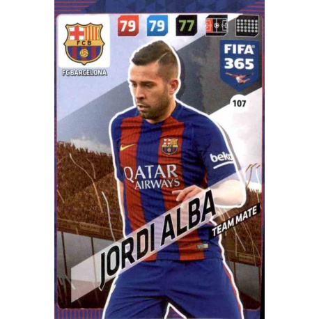 Jordi Alba Barcelona 107 FIFA 365 Adrenalyn XL 2018