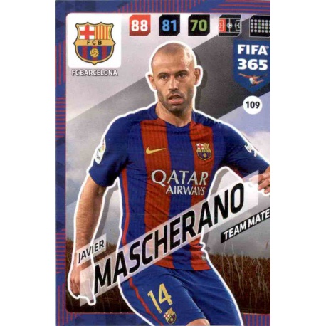 Javier Mascherano Barcelona 109 FIFA 365 Adrenalyn XL 2018