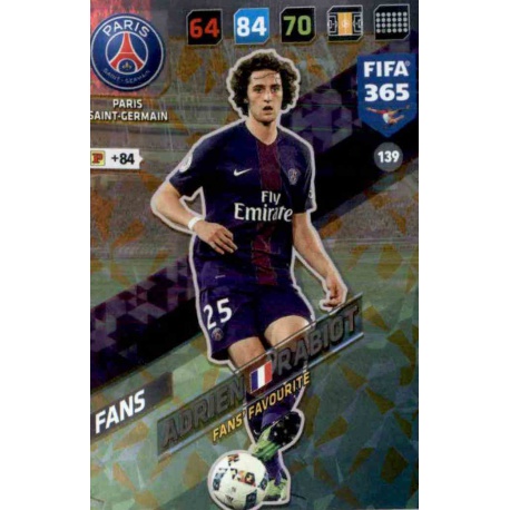 Adrien Rabiot Fans Favourite Paris Saint-Germain 139 FIFA 365 Adrenalyn XL 2018