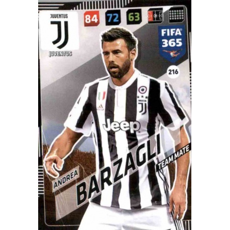 Andrea Barzagli Juventus 216 FIFA 365 Adrenalyn XL 2018