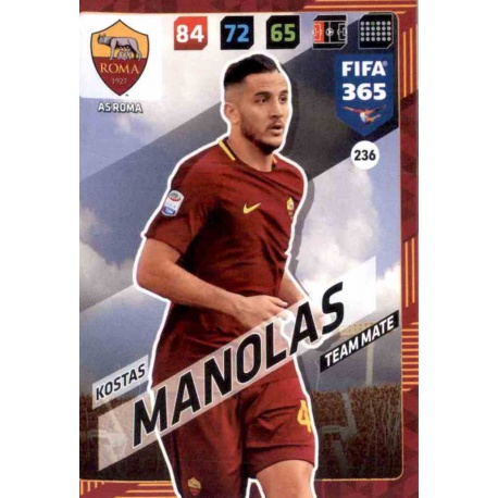 Kostas Manolas AS Roma 236 FIFA 365 Adrenalyn XL 2018