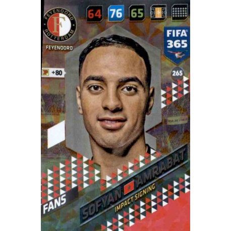 Sofyan Amrabat Impact Signing Feyenoord 265 FIFA 365 Adrenalyn XL 2018