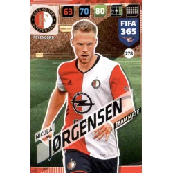 Nicolai Jørgensen Feyenoord 278 FIFA 365 Adrenalyn XL 2018