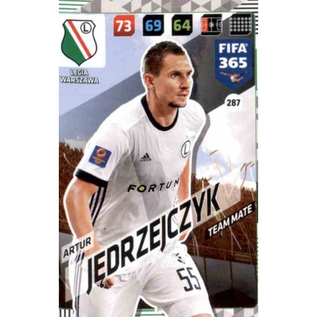 Artur Jedrzejczyk Legia Warszawa 287 FIFA 365 Adrenalyn XL 2018