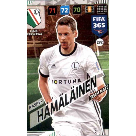 Kaspar Hämäläinen Legia Warszawa 292 FIFA 365 Adrenalyn XL 2018