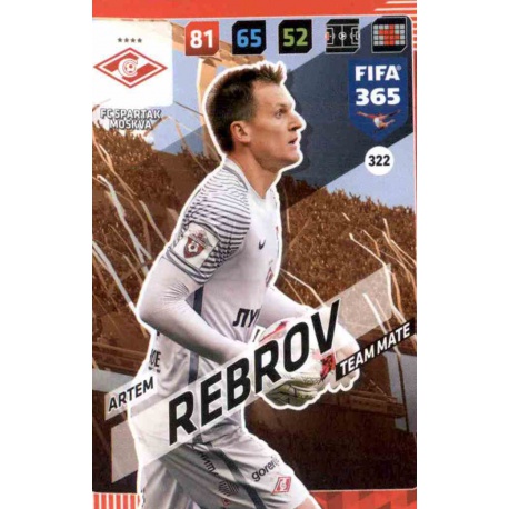 Artem Rebrov Spartak Moskva 322 FIFA 365 Adrenalyn XL 2018