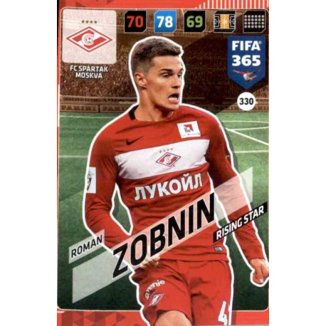 Roman Zobnin Rising Star Spartak Moskva 330 FIFA 365 Adrenalyn XL 2018