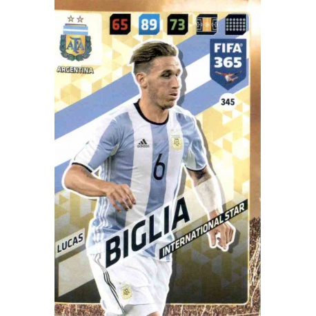 Lucas Biglia Argentina 345 FIFA 365 Adrenalyn XL 2018