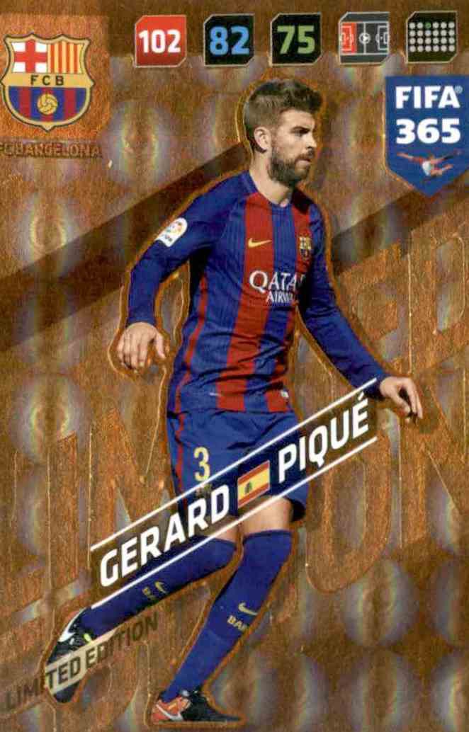 Gerard Pique FC Barcelona 2018 Panini Adrenalyn XL FIFA 365 EXCLUSIVE  LIMITED EDITION Card! Awesome Special Great Looking Card Imported from  Europe! Shipped in Ultra Pro Top Loader! WOWZZER! at 's Sports