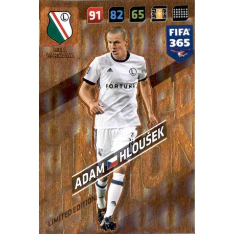 Adam Hloušek Limited Edition Legia Warszawa FIFA 365 Adrenalyn XL 2018