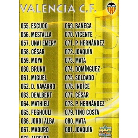 Indice Valencia 76