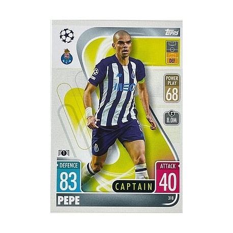 Soccer Trading Cards Pepe Oporto Topps Match Attax 21/22