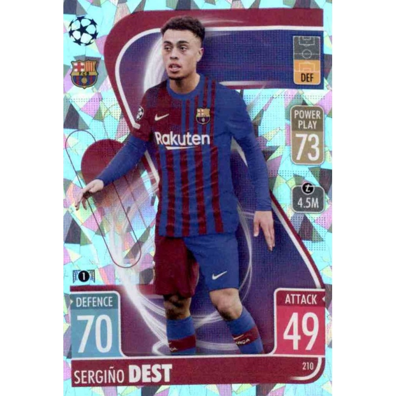 Soccer Trading Cards Sergiño Dest Crystal Parallel Barcelona Topps