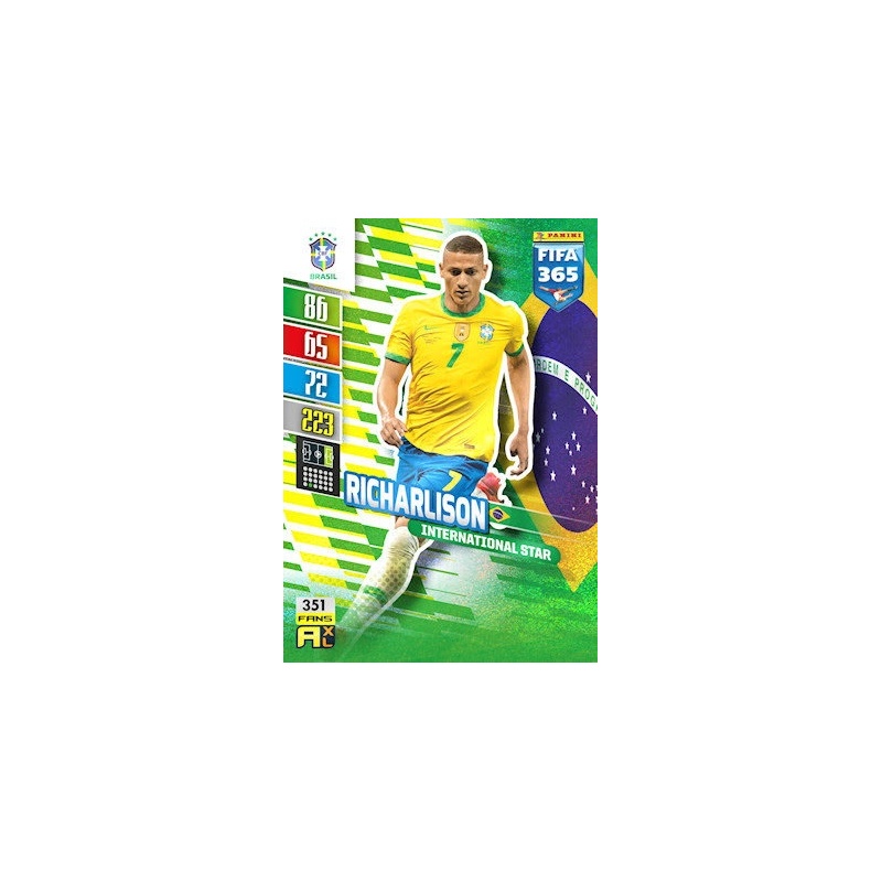Richarlison 351 Star Card Panini Adrenalyn XL Foot FIFA 365 2022 New