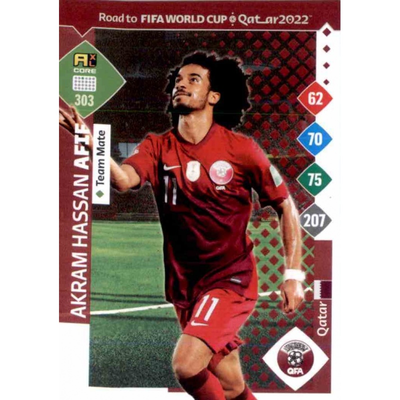 Soccer Trading Cards Akram Hassan Afif Qatar Panini Adrenalyn XL Road ...