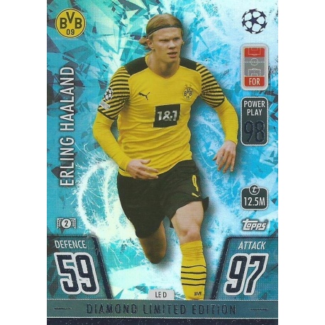 21/22 Match Attax Erling Haaland LED Borussia Dortmund Diamond Limited  Edition