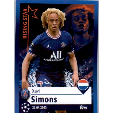 Buy Sticker Xavi Simons Rising Star Topps Uefa Champions League 2021/22