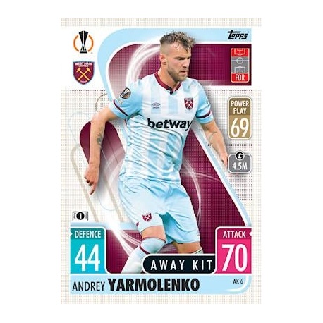 Andrey Yarmolenko West Ham United Away Kit AK6