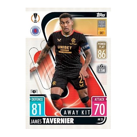 James Tavernier Rangers Away Kit AK23