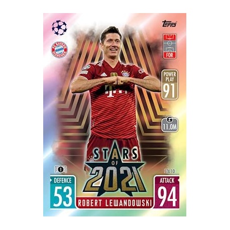 Sale Trading Cards Robert Lewandowski Stars of 2021 Topps Match