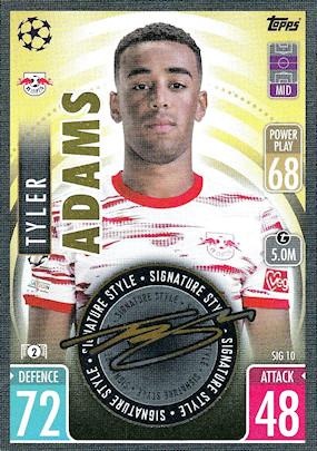 Soccer Trading Cards Tyler Adams Signature Style Topps Champions