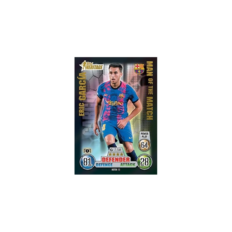 Soccer Trading Cards Eric García Heritage Man of the Match Match Attax ...