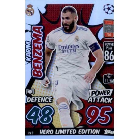 Karim Benzema Real Madrid Match Attax Extra Limited Edition PA2