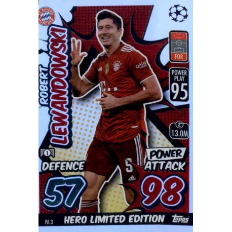 Robert Lewandowski Bayern München Match Attax Extra Limited Edition PA3