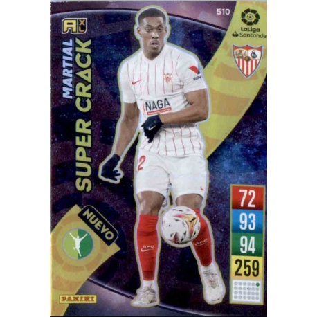 Soccer Trading Cards Martial Nuevo Super Crack Sevilla Panini Adrenalyn ...