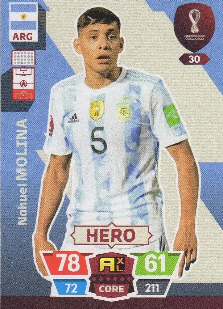 2022 3R Qatar World Cup FIFA #104 NAHUEL MOLINA Argentina Soccer Team  Sticker