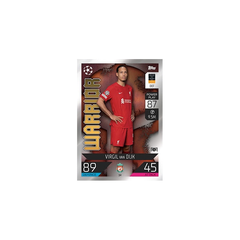 Comprar Trading Card Virgil Van Dijk Warrior Liverpool Match Attax 22 23 Topps