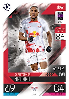 2023 Topps UCL Christopher Nkunku RB Leipzig Aqua Foil #18