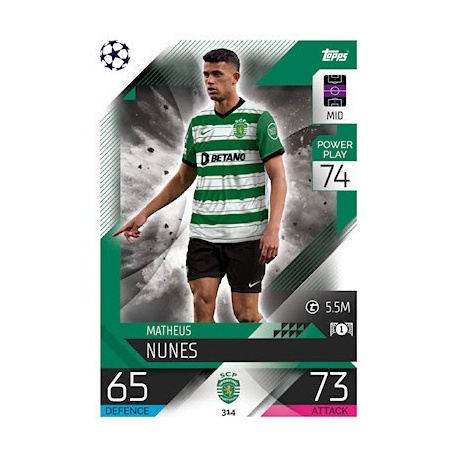 Offer Soccer Cards Matheus Nunes Sporting CP Topps Match Attax 2022/23