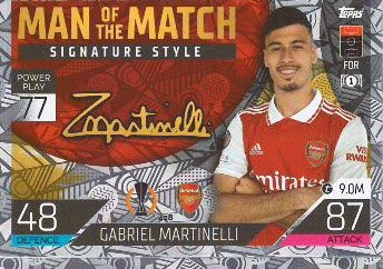 Offer Soccer Cards Gabriel Martinelli Man of the Match Signature