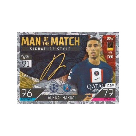 Achraf Hakimi signature Style 434 Match Attax 