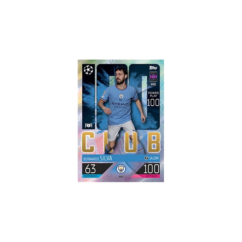 MATCH ATTAX 2022/23 22/23 BERNARDO SILVA 100 HUNDRED CLUB NO 455