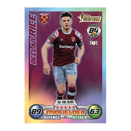 Declan Rice Topps Heritage West Ham United 472