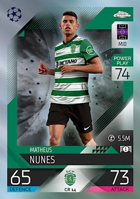 Offer Soccer Cards Matheus Nunes Chrome Preview Sporting CP Match