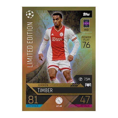 Jurrien Timber - AFC Ajax - Match Attax UEFA Champions League 2022/2023  card LE16