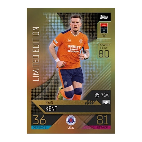 Ryan Kent Limited Edition Rangers LE 27